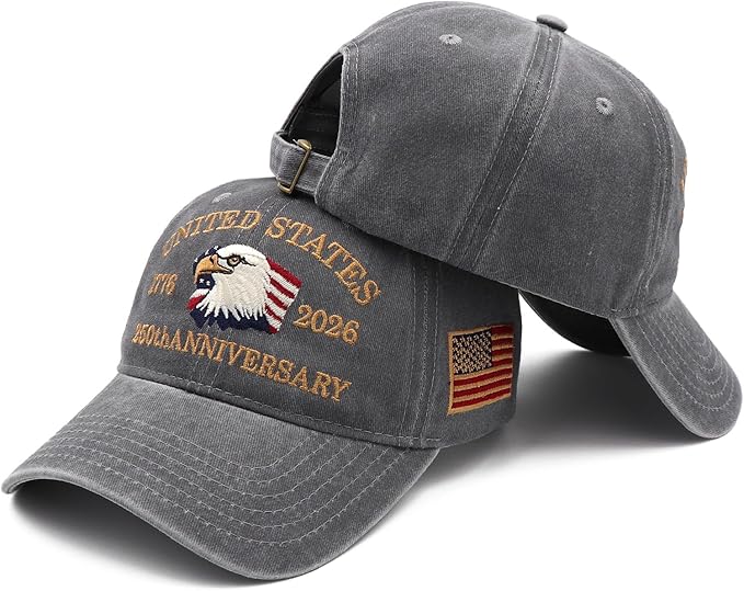 250 Anniversary USA Hat 250th Anniversary USA Baseball Cap | Eagle Embroidered Patriotic Hat for Men & Women