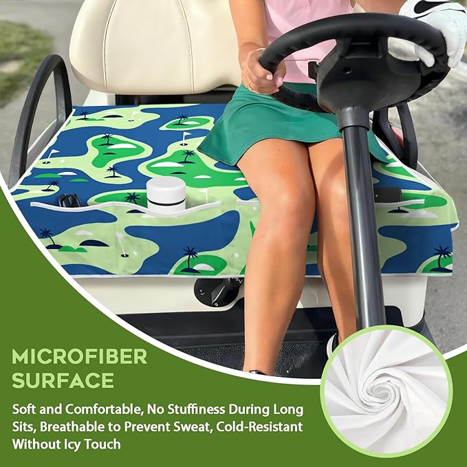 Golf Cart Seat Covers Club Car Golf Cart Accessories 4 Pockets Golf Carts Seat Towel Blanket for Men Women Golf Cart Decor