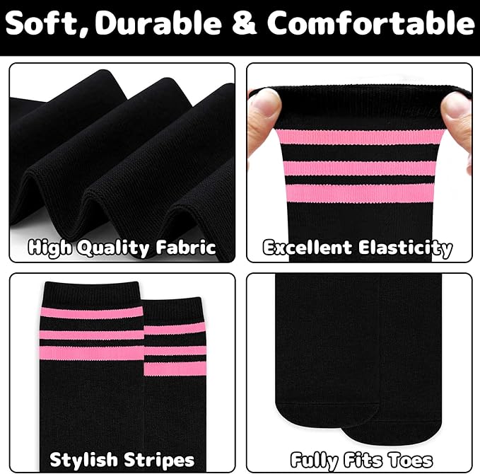 Olreco 1 Pack Toddler Kids Youth Soccer Socks Girls Boys Baseball Socks Youth Knee High Softball Football Accessories Cotton