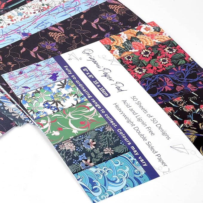 Origami 6x6 Paper Kit 150 Sheets 50 Vivid Colors Double Sided Same Printed - Image 6
