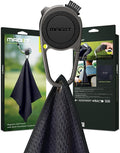 Legato MAG-iT Magnetic Golf Towel with Built-in Groove Cleaner & Sharpener – N52SH Ultra-Strong Magnet, Waffle Microfiber, Carabiner Included – Golf Bag Accessory – Black