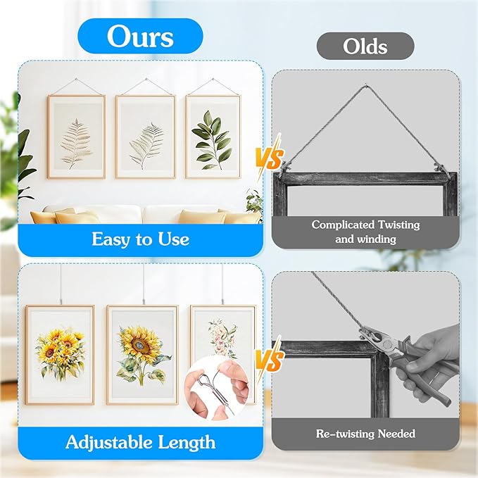 2 Pack Picture Hanging Wire Kit, Heavy Duty Picture Wire Kit - Image 6