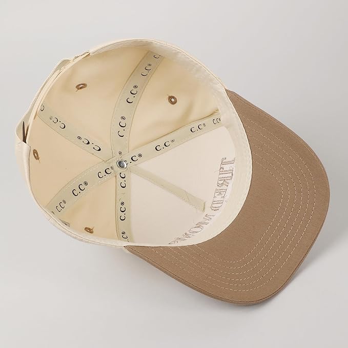 MIRMARU Two-Tone Vintage Canvas Trucker Hats for Men & Women, Adjustable Size Baseball Caps with Trendy Embroidered Design