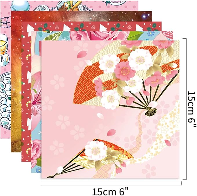 10 Different Packs Full Collection Origami Paper Kit 6 Inch Square Double Sided - Image 3