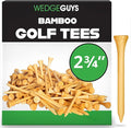 Wedge Guys Bamboo Golf Tees 2-3/4" & 3-1/4" | 100,250,500 or 1000 pcs. | Extra Durable & Stronger Than Wood Tees | Biodegradable & Less Friction | PGA Professional Approved, Golf Tees Bulk Bag