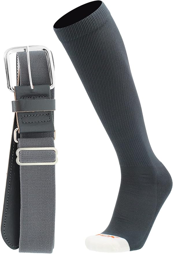 MadSportsStuff Softball or Baseball Socks and Belt Combo - Youth and Adult Sizes Boys and Girls Men and Women