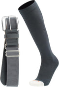 MadSportsStuff Softball or Baseball Socks and Belt Combo - Youth and Adult Sizes Boys and Girls Men and Women