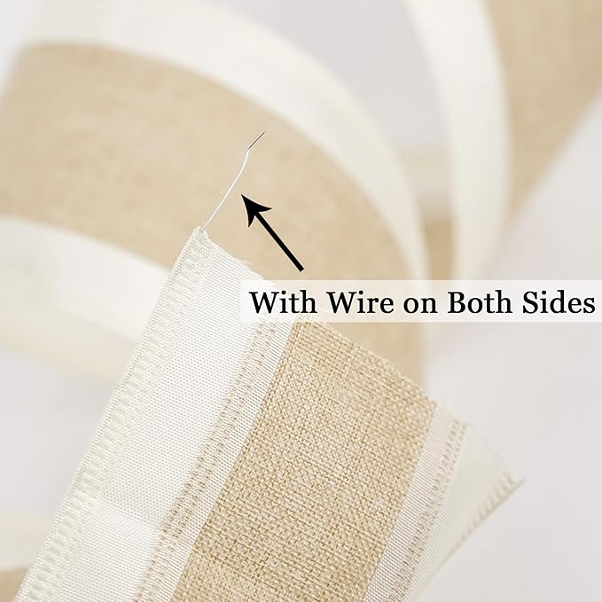 MEEDEE Burlap Wired Ribbon - Image 7