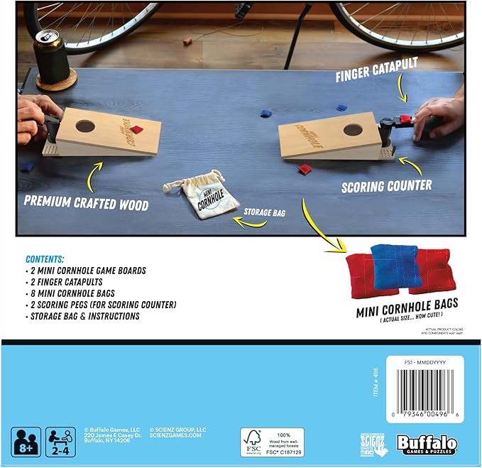 Buffalo Games - Tabletop Mini Cornhole - Dexterity Skill Game - Toss Across - - Image 3