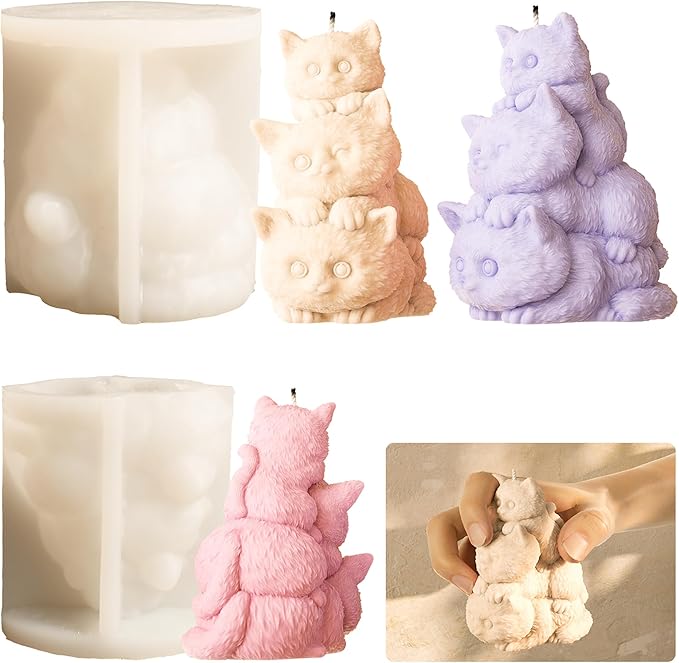 Cat Cylinder Mold Cat Candle - Image 3