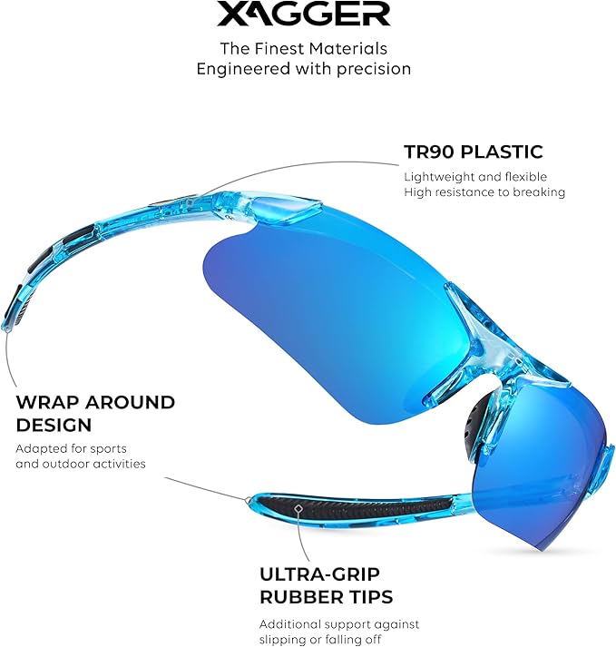 Xagger Kids Youth Polarized Sports Sunglasses for Boys Girls Baseball Softball Glasses TR90 Frame