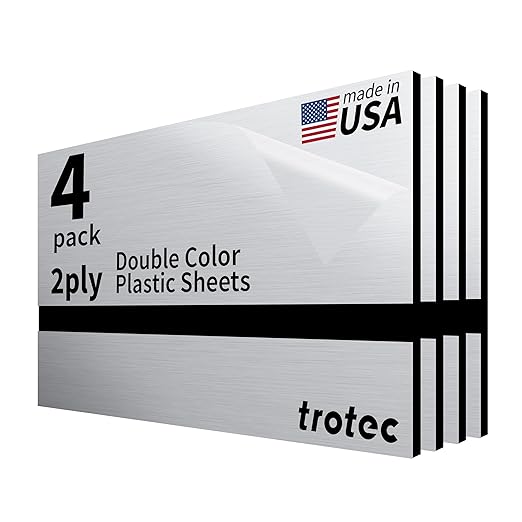 Trotec | Metallic Looking Acrylic Sheet | 12"x24"x1/8", Name Plate | USA Made by TrotecEngravingSupplies