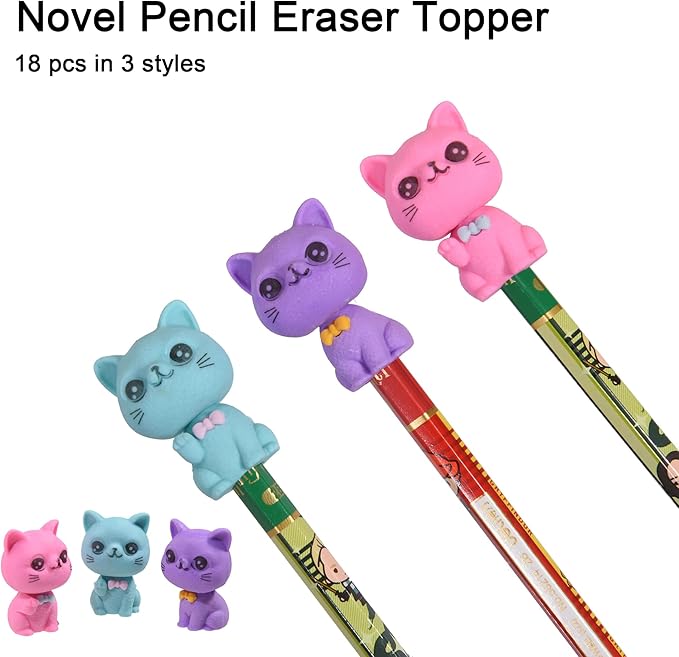 HILAZA 18Pcs Pencil Top Erasers - Image 2