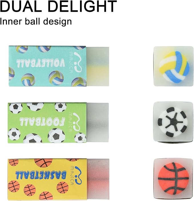 HILAZA 18Pcs Cute Sports Ball Erasers - Image 2
