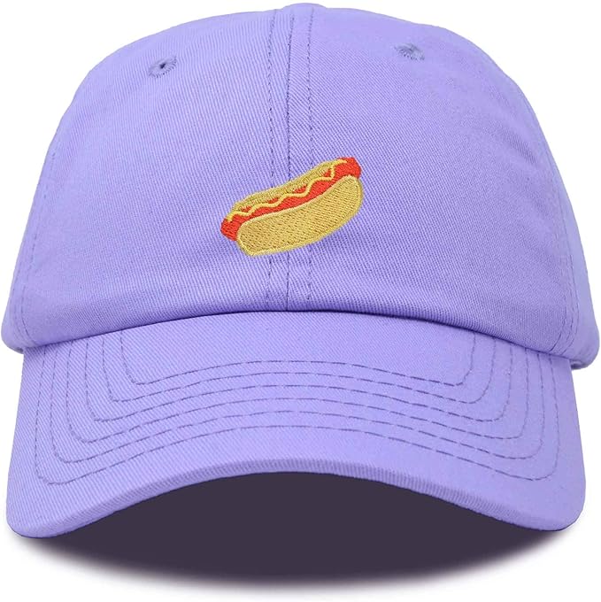 DALIX Hot Dog Hat Embroidered Mens Womens Baseball Cap
