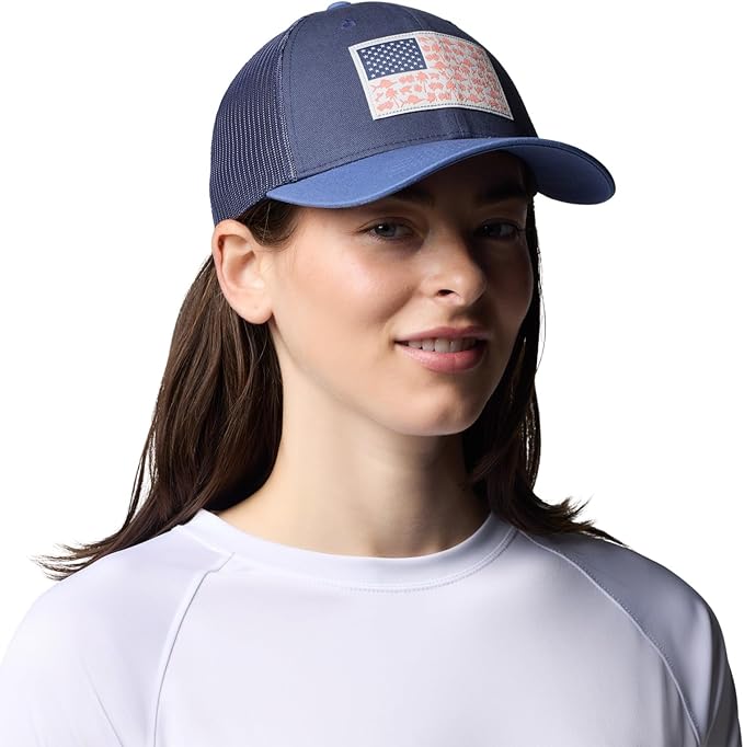 Columbia Womens PFG Fish Flag Snap Back