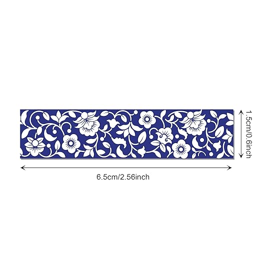 12 Pcs blue and white porcelain Washi Tape Maple Leaf Print Masking Tape - Image 4