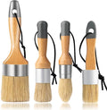 Chalk and Wax Paint Brush Furniture Set of 4, Small Round and Large Oval Brush by YiBaiBrush