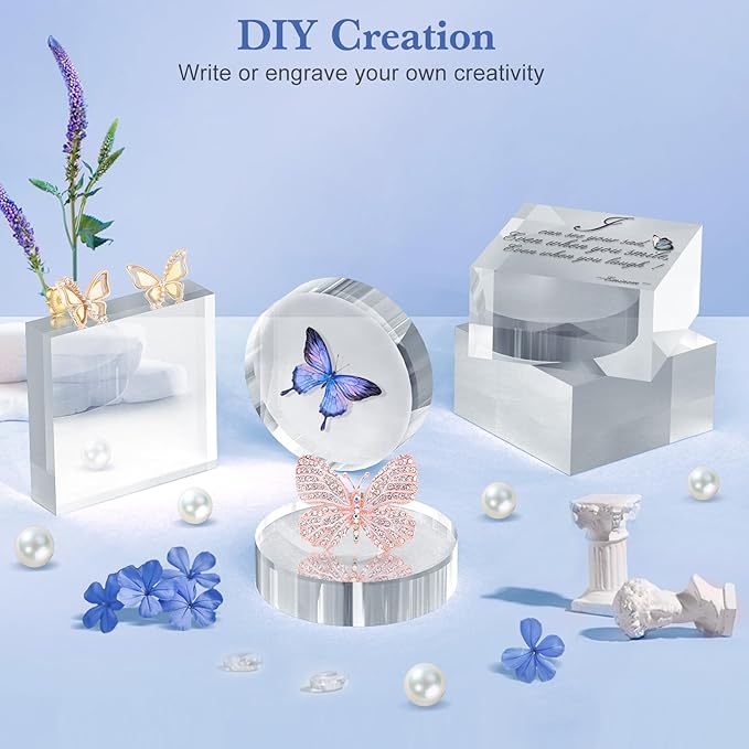 Acrylic Blocks 3 X 3 X 2 Inch 4 Pcs Acrylic Base Stand - Image 7