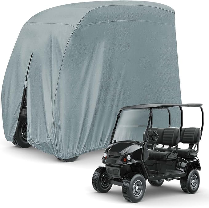 KISEER 4 Passenger 420D Waterproof Golf Cart Cover fits EZ GO Club Car Yamaha, Sunproof Dustproof