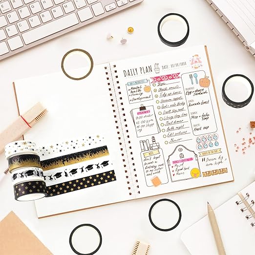 12 Rolls Graduation Washi Tape, Congratulations Grad Cap Decorative Paper - Image 5
