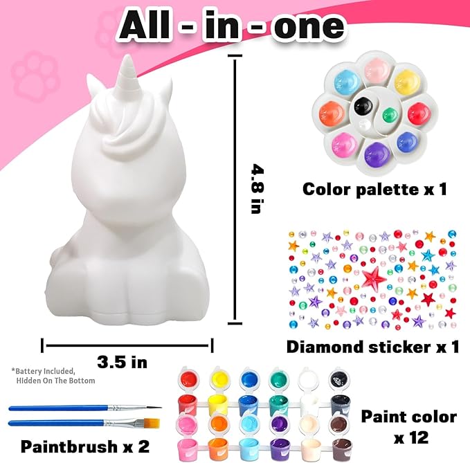FUNZBO Paint Your Own Unicorn Lamp Kit - Image 2