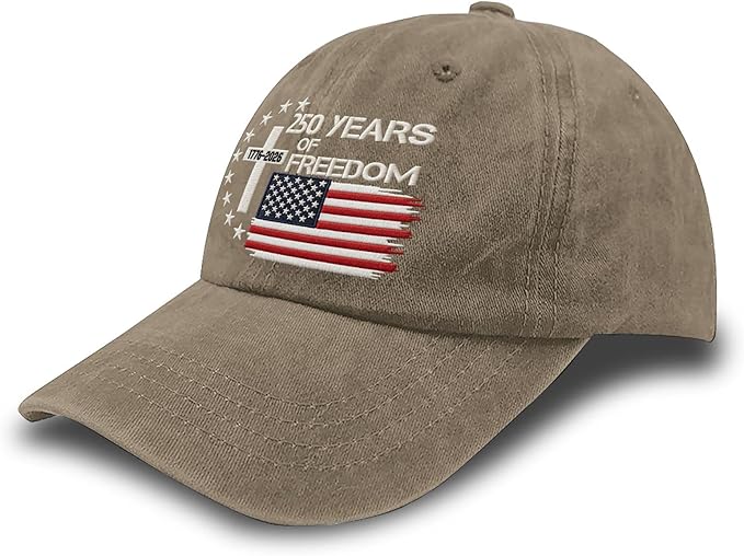 US 250th Anniversary Hat, Patriotic Embroidered Cap, 1776-2026 Freedom Celebration, 250 Years American History Gift Patriots