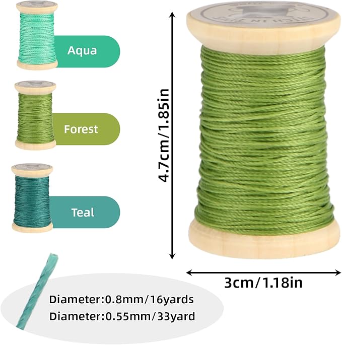 Natural Waxed Thread, 0.55mm/0.8mm, Wax Thread - Image 2