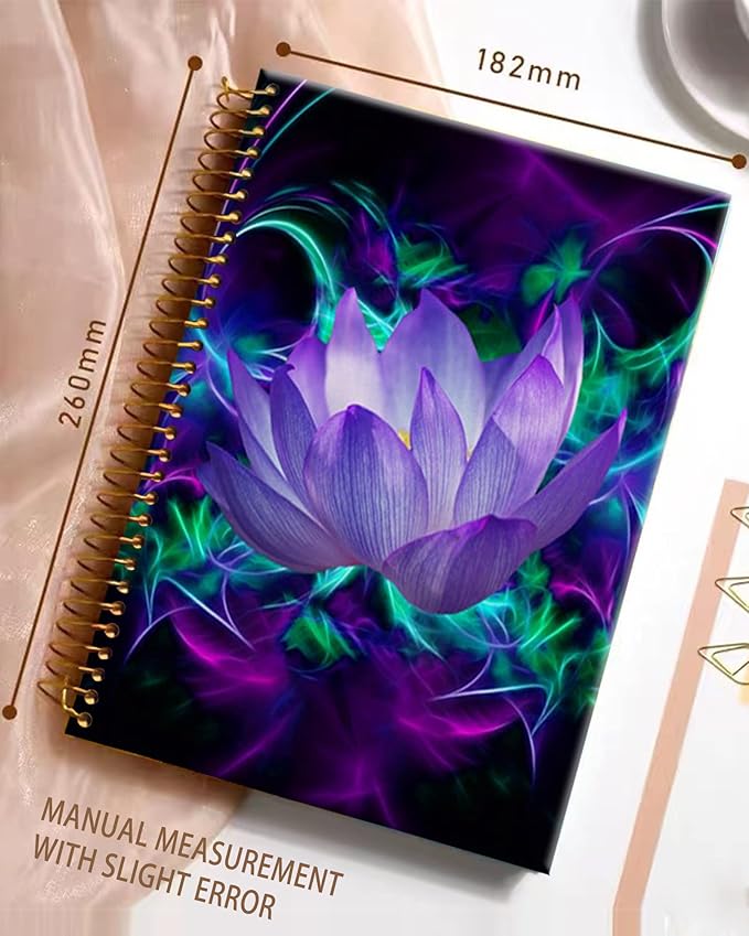 iampanda Spiral Journal Notebook, Chic Floral Strong Twin-Wire Binding - Image 2