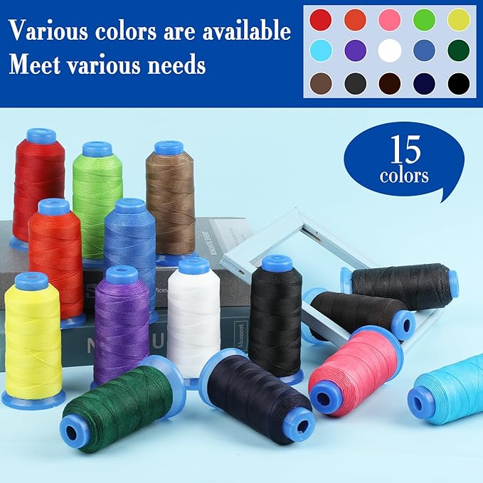 0.55mm Beading Threads, 490 Yards Round Waxed Threads Polyester Cord Bracelet - Image 5