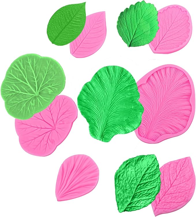 Flower Silicone Veiner Mold Set, Fondant Flower Veining Mold Tulip Orchid Molds by EAHAUCIR