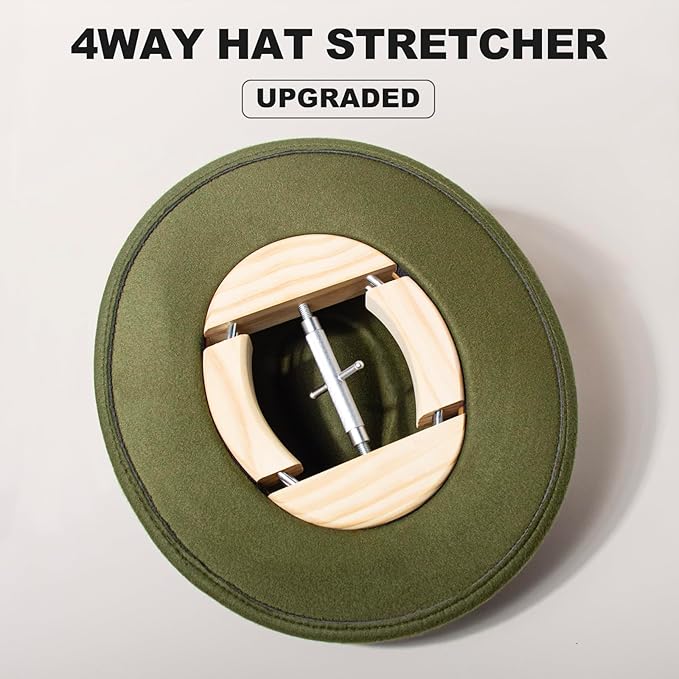 4 Way Hat Stretcher, Hat Stretcher for Fitted Hats, Heavy Duty Hats Shaper Extender w. Lever Wrench for Men All Kind of Caps