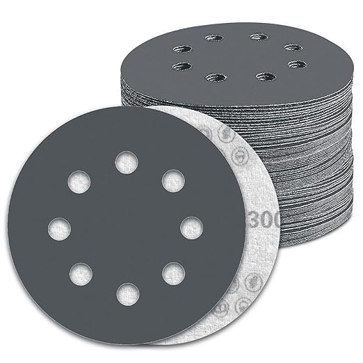 100 Pcs 5 inch Wet Dry Sanding Discs Grit 3000 Hook and Loop 8 Hole Silicon by Pukamam