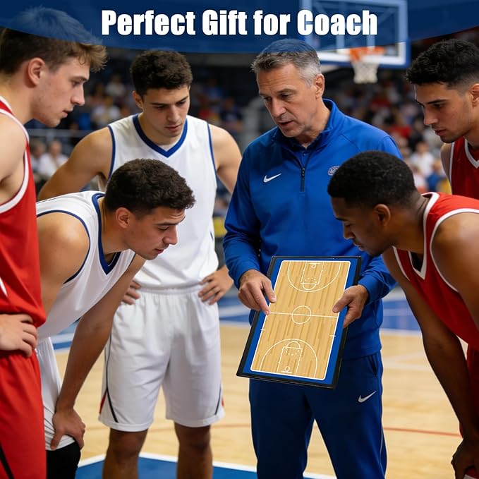 Magnetic Basketball Coaching Board – Portable Dry Erase Whiteboard with Fence Clip, Magnets & Carry Bag, Foldable Basketball Clipboard for Coaches, Ideal Coach Gift