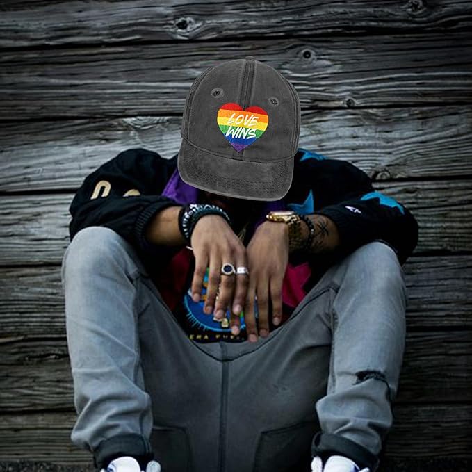 Gay Pride Rainbow Trucker Hat for Men and Women LGBT Embroidered Adjustable Washable LGBTQ Baseball Cap Gifts