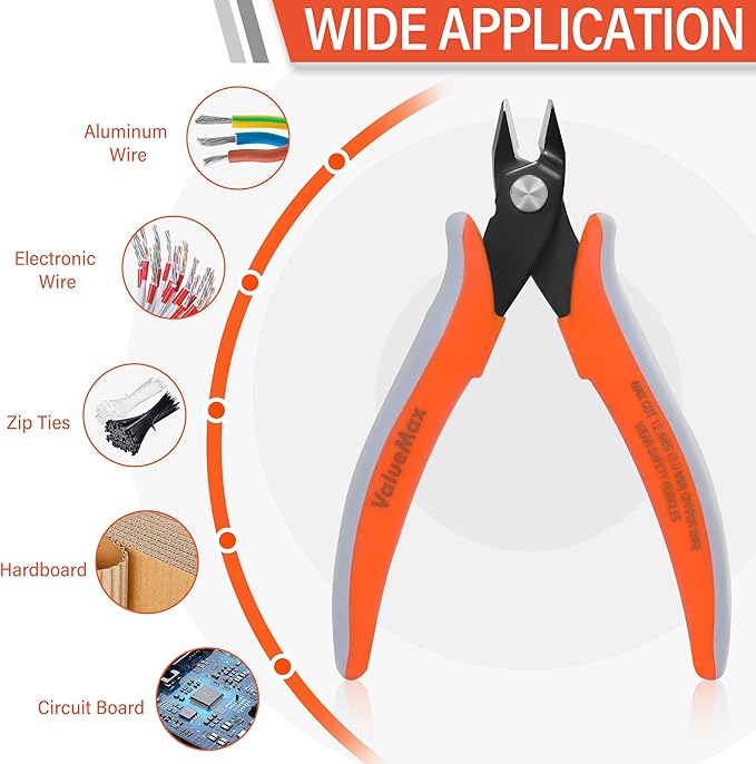 ValueMax Flush Wire Cutters, 3 Pack 5 Inch Precision Micro Cutter Anti-Slip - Image 6