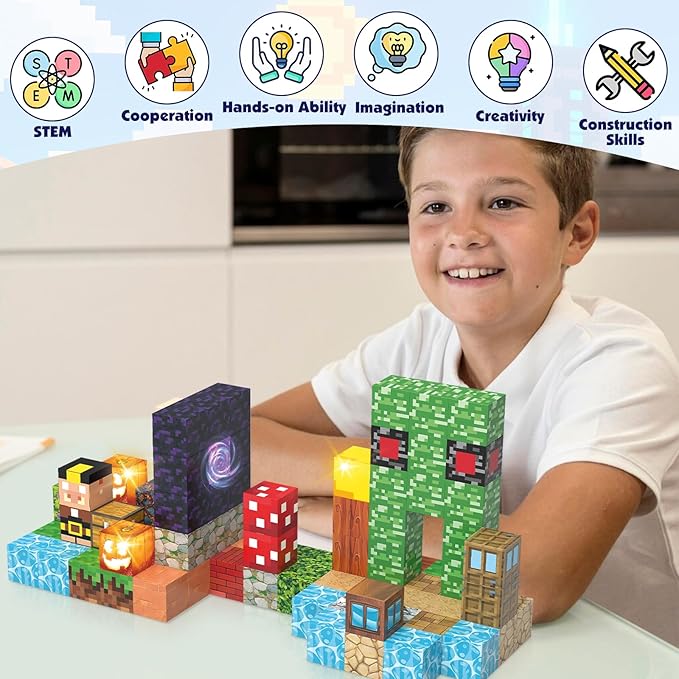 Magnetic Building Blocks, Magnetic Blocks STEM Construction Toys, Montessori - Image 4