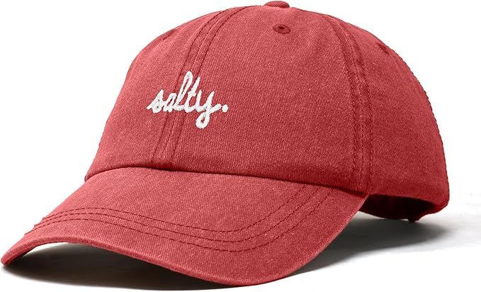 DALIX Salty Embroidered Cotton Beach Baseball Cap Adjustable Dad Hat Womens