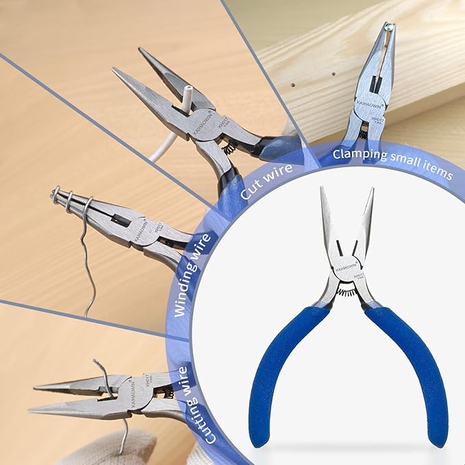 Mini Needle Nose Pliers 5"-10 Pack KAIHAOWIN Small Long Nose Pliers - Image 6