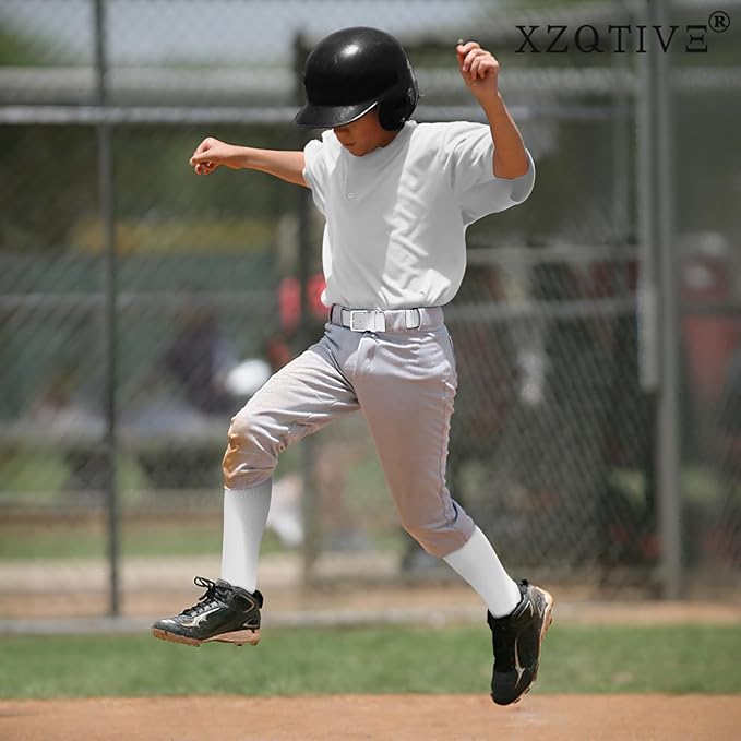 XZQTIVE Baseball Softball Socks and Baseball Softball Belt Combo Set Knee-High Soccer Socks for Kids Youth Adult