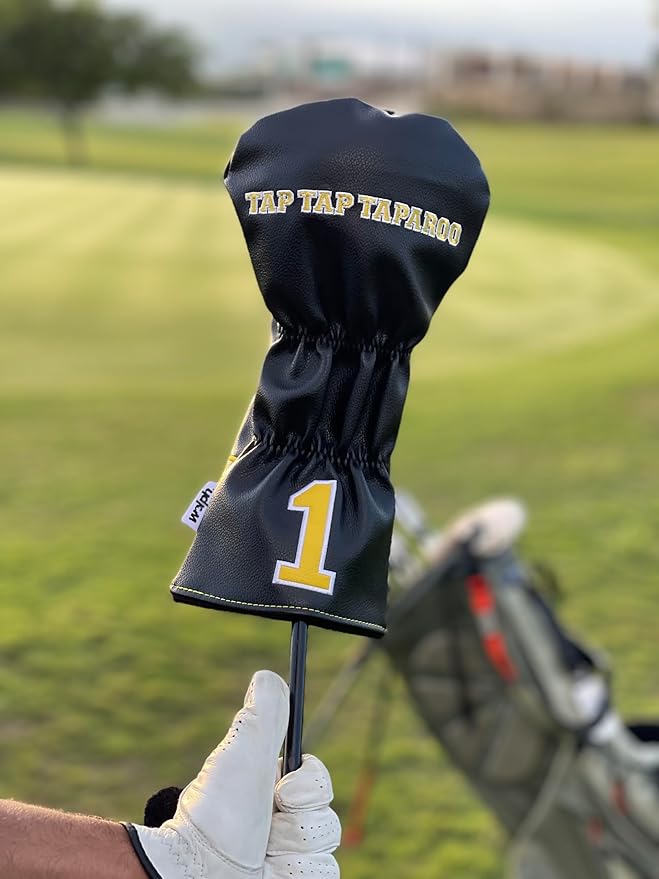 Wolph Happy Gilmore Golf Club Covers - Funny 'Just Tap It in' Driver Headcover - Premium Leather - Personalized Golf Club Covers - Golf Accessories for Men and Women, Fits Any Size.
