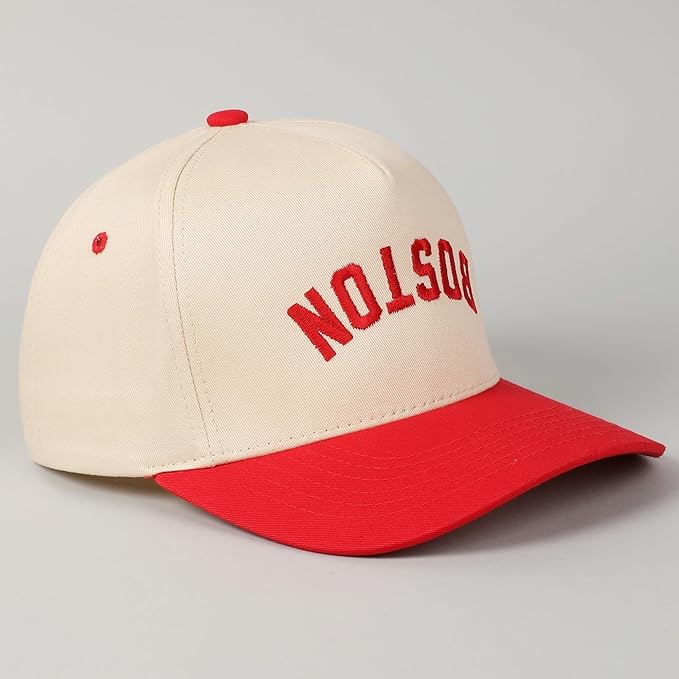 MIRMARU Two-Tone Vintage Canvas Trucker Hats for Men & Women, Adjustable Size Baseball Caps with Trendy Embroidered Design