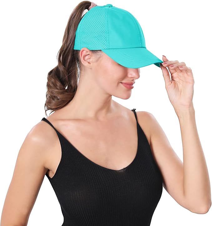 ZTL Women's High Ponytail Baseball Cap Performance Running Hat Quick Dry Mesh Sports Cap Unstructured Dad Trucker Hats
