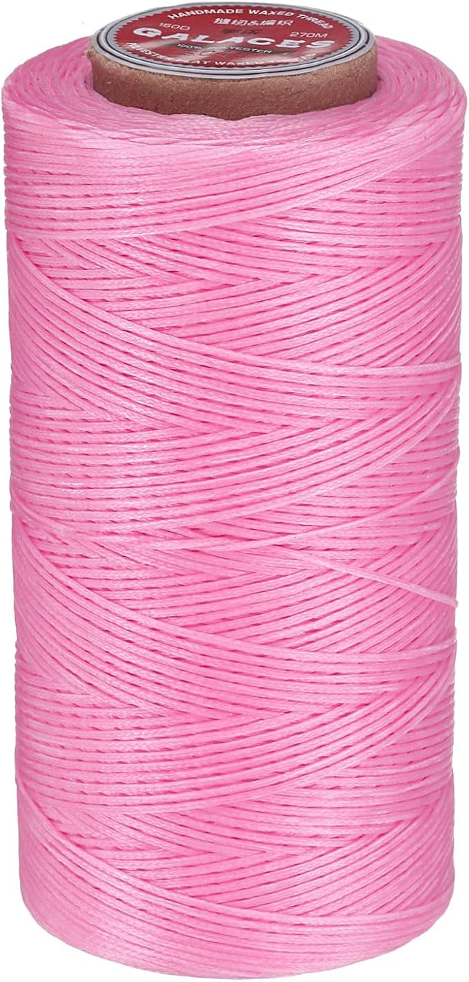 uxcell Flat Leather Sewing Waxed Thread, 270m / 295 Yards Polyester Wax String by uxcell