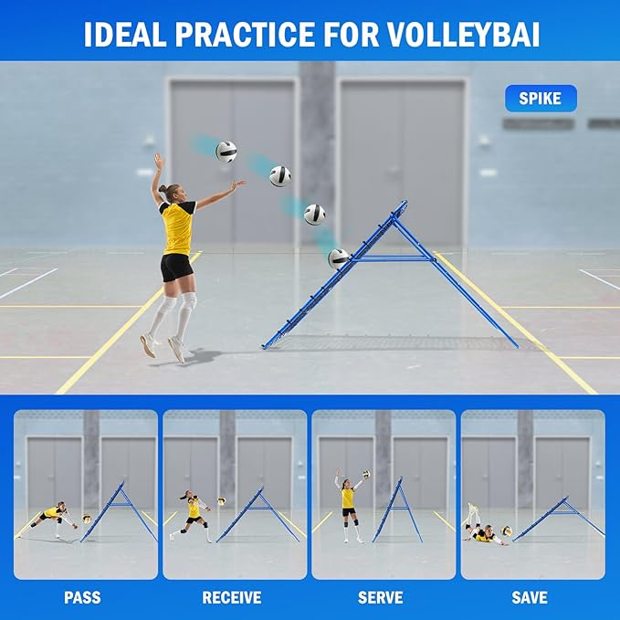 Volleyball Baseball Rebounder Net, Softball Rebounder Pitchback Net Quick Adjustments, Quick Adjustments Lacrosse Bounce Back Practice Equipment, Ideal for Outdoor Indoor and Backyard Training