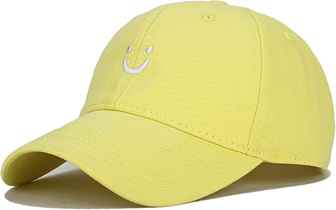 Umeepar Smile Face Baseball Cap for Women Men Adjustable Low Profile Unstructured Cotton Dad Hat
