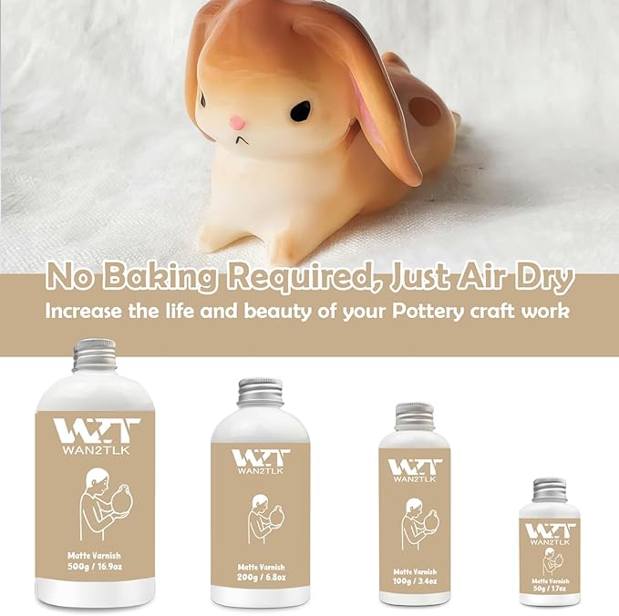Air Dry Clay Glaze 100ml, Matte Varnish - Image 7