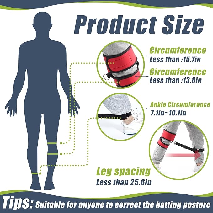 Wettarn Baseball Training Aid Softball Training Harness Baseball Practice Equipment for Stepping Out Leg Pulling Out Overstriding Lunging