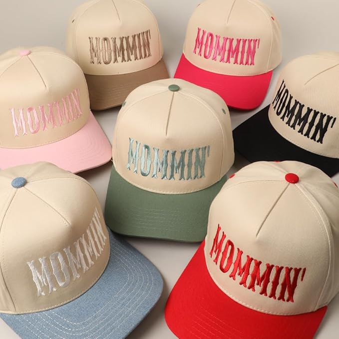MIRMARU Two-Tone Vintage Canvas Trucker Hats for Men & Women, Adjustable Size Baseball Caps with Trendy Embroidered Design