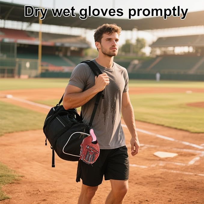 Adjustable Baseball Glove Clip, Adjustable Baseball Glove Holder for Bag with Hanging Loops Sports Training Gear Organization Clip Bag Tool for Drying Charms Team Gifts